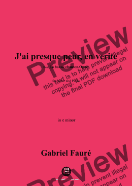 page one of G. Fauré-J'ai presque peur,en verite,in e minor,Op.61 No.5