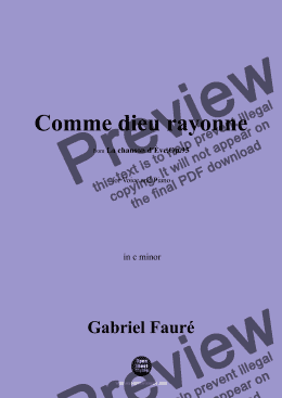 page one of G. Fauré-Comme dieu rayonne,in c minor,Op.95 No.1 