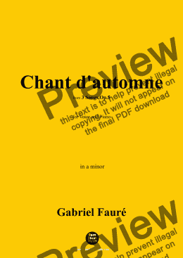 page one of G. Fauré-Chant d'automne,in a minor,Op.5 No.1