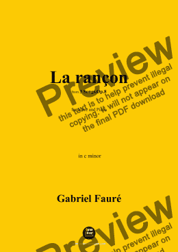 page one of G. Fauré-La rançon,in c minor,Op.8 No.2 