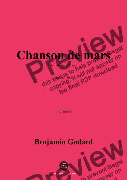 page one of B. Godard-Chanson de mars,Op.102 No.3,in d minor 