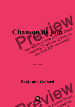 page one of B. Godard-Chanson de juin,Op.102 No.6,in a minor 