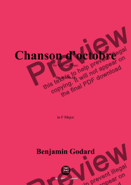 page one of B. Godard-Chanson d'octobre,Op.102 No.10,in F Major 