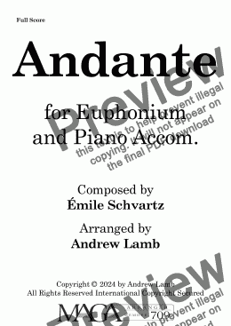 page one of Émile Schvartz | Andante | for Euphonium