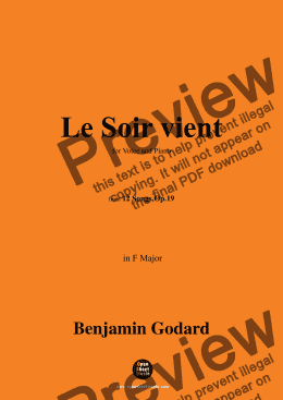 page one of B. Godard-Le Soir vient,in F Major,Op.19 No.3 