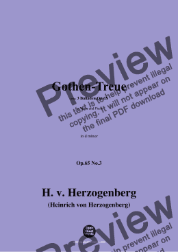 page one of H. v. Herzogenberg-Gothen-Treue,in d minor, Op.65 No.3 