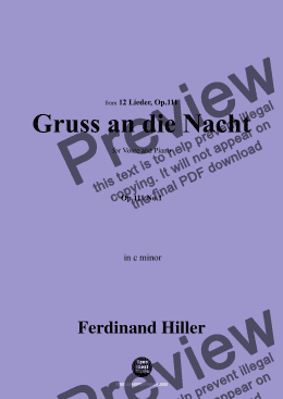 page one of F. Hiller-Gruss an die Nacht,Op.111 No.1,in c minor 