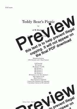 page one of Teddy Bears' Picnic (Clarinet Choir)