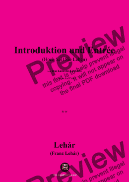 page one of Lehár-Introduktion und Entrée 