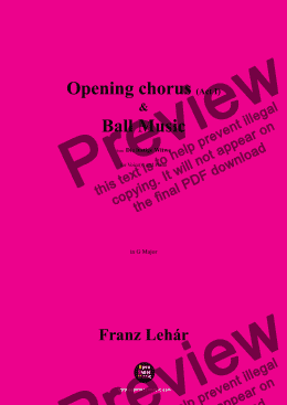 page one of Lehár-Opening chorus(Act I)...Ball Music,in G Major 