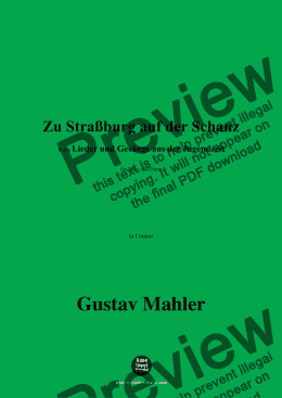 page one of G. Mahler-Zu Straßburg auf der Schanz,in f minor 