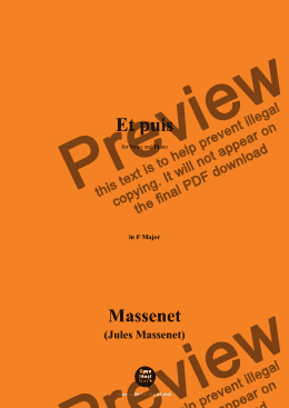 page one of Massenet-Et puis,in F Major 