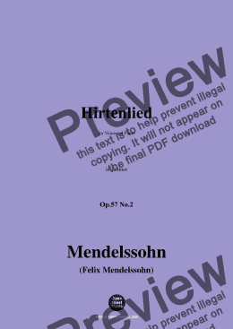 page one of F. Mendelssohn-Hirtenlied,Op.57 No.2,in f minor 