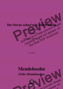 page one of F. Mendelssohn-Die Sterne schaun in stiller Nacht,Op.99 No.2,in a minor 