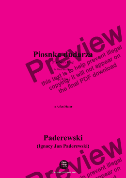 page one of Paderewski-Piosnka dudarza,Op.18 No.2,in A flat Major 