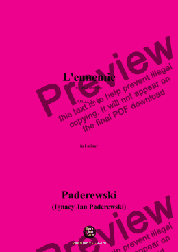 page one of Paderewski-L'ennemie,Op.22 No.12,in f minor 