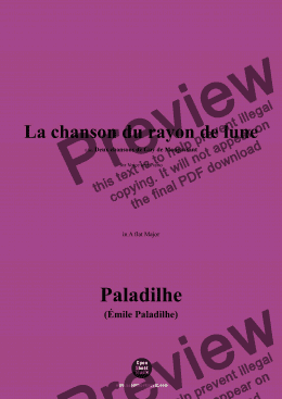 page one of Paladilhe-La chanson du rayon de lune ,in A flat Major