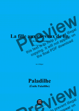 page one of Paladilhe-La fille aux cheveux de lin,in A Major