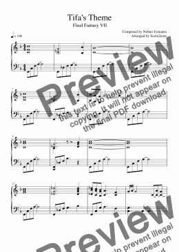 page one of Tifa's Theme (FFVII) - Nobuo Uematsu