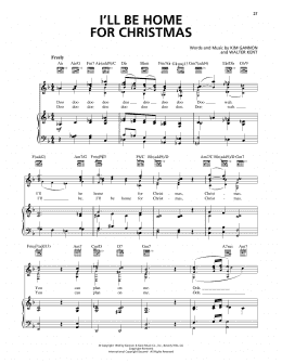 page one of I'll Be Home For Christmas (Piano, Vocal & Guitar Chords (Right-Hand Melody))