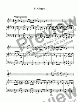 page one of Tartini, Giuseppe - Concerto in Ab-major, 3. Allegro for trumpet Bb & piano