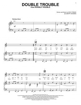 page one of Double Trouble (Piano, Vocal & Guitar Chords (Right-Hand Melody))