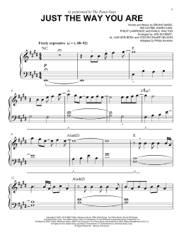 page one of Just The Way You Are (arr. Phillip Keveren) (Easy Piano)