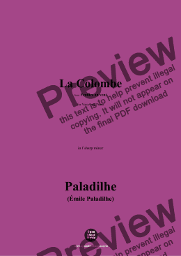 page one of Paladilhe-La Colombe,in f sharp minor 