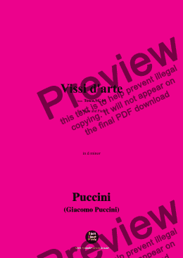 page one of G. Puccini-Vissi d'arte(Act II),in d minor