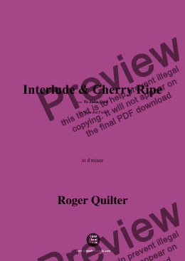 page one of Quilter-Interlude & Cherry Ripe,in d minor,Op.8 No.6 