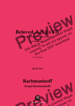 page one of Rachmaninoff-Beloved,Let Us Fly,in A flat Major,Op.26 No.5 