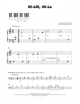 page one of Hi-Lili, Hi-Lo (5-Finger Piano)