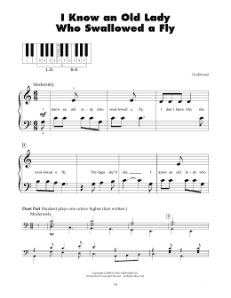 page one of I Know An Old Lady Who Swallowed A Fly (5-Finger Piano)