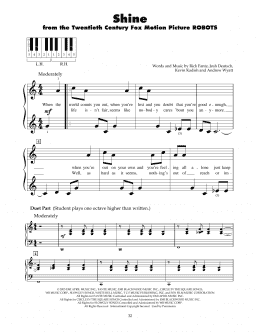 page one of Shine (from Robots) (5-Finger Piano)