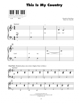 page one of This Is My Country (5-Finger Piano)