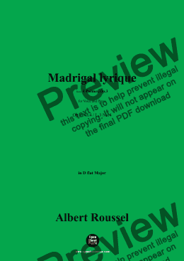 page one of A. Roussel-Madrigal lyrique,Op.3 No.4,in D flat Major 