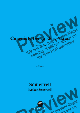 page one of Somervell-Come into the garden,Maud,in G Major 