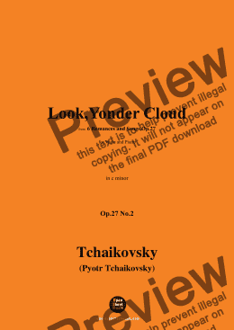 page one of Tchaikovsky-Look,Yonder Cloud,in c minor,Op.27 No.2 