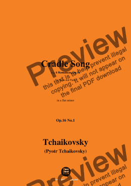 page one of Tchaikovsky-Cradle Song,in a flat minor,Op.16 No.1 