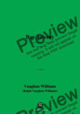 page one of Vaughan Williams-Boy Johnny,in e minor 