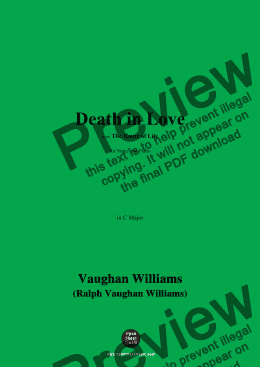 page one of Vaughan Williams-Death in Love,in C Major 