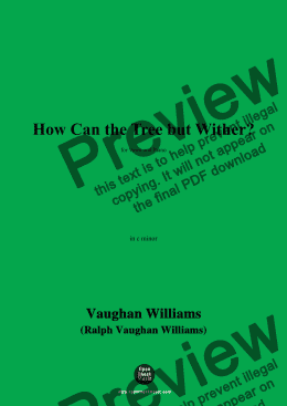 page one of Vaughan Williams-How Can the Tree but Wither?,in c minor