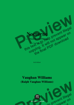 page one of Vaughan Williams-Nocturne,in d minor 