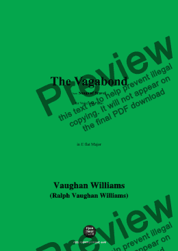 page one of Vaughan Williams-The Vagabond,in E flat Major 