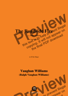 page one of Vaughan Williams-The Roadside Fire,in D flat Major 