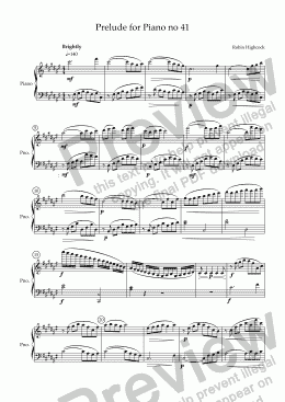 page one of Prelude for Piano no 41