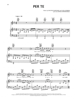 page one of Per Te (Piano, Vocal & Guitar Chords (Right-Hand Melody))