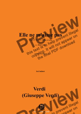 page one of Verdi-Elle ne m'aime pas,in d minor