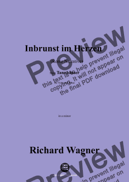 page one of R. Wagner-Inbrunst im Herzen,in a minor 