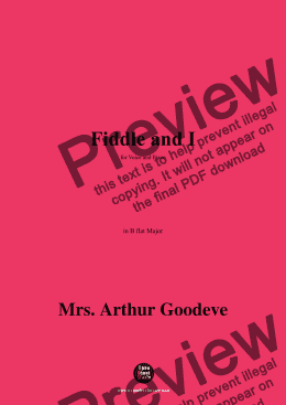 page one of Mrs. Arthur Goodeve-Fiddle and I,in B flat Major 